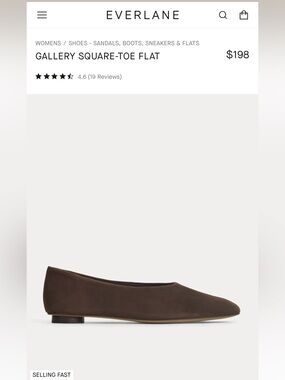 Everlane Gallery Square Toe Flats | Deep Brown Suede | Size: 8.5